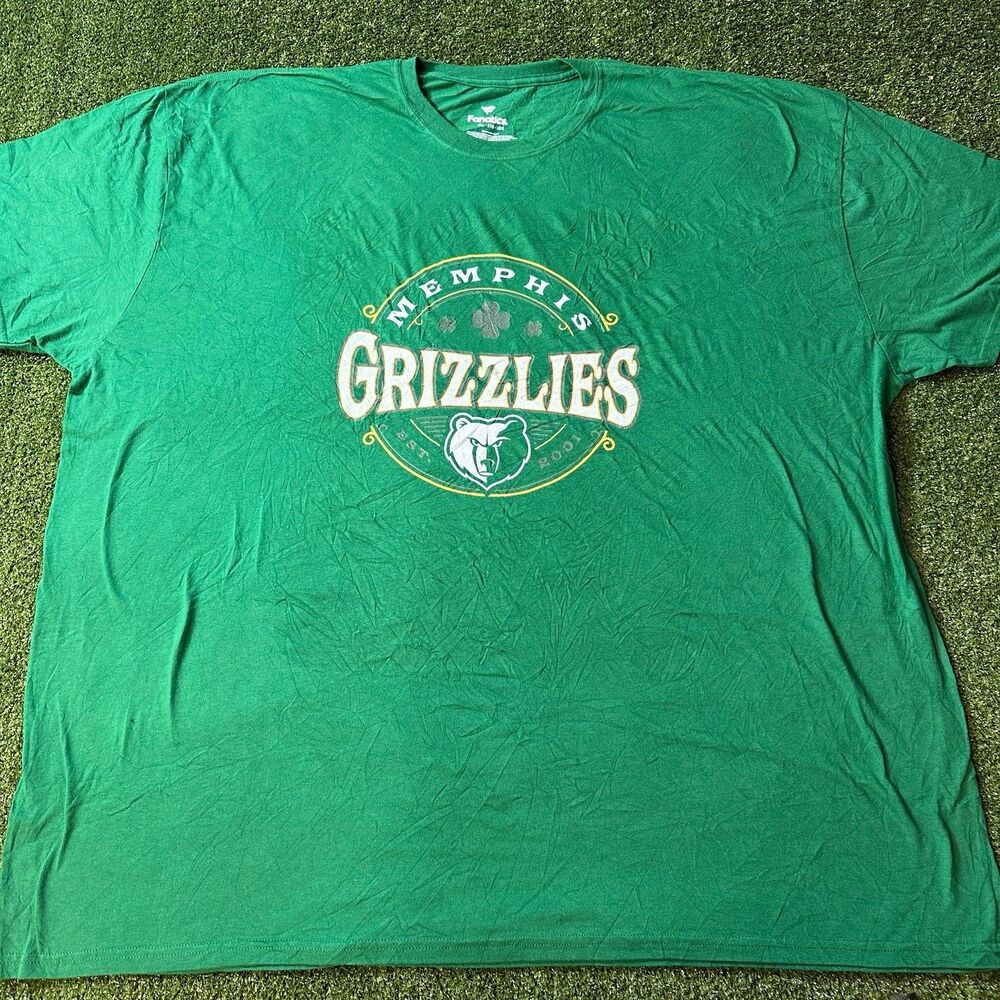 Fanatics Memphis Grizzlies Men 5XL Green Shamrock St Patricks Day T Shirt NWOT